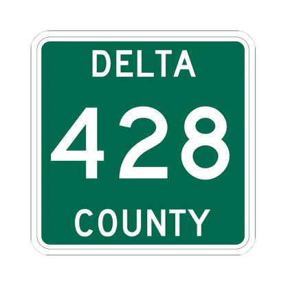 Michigan 428 Delta County (Michigan) (Road Sign) STICKER Vinyl Kiss-Cut Decal 4 Inch White - The Sticker Space