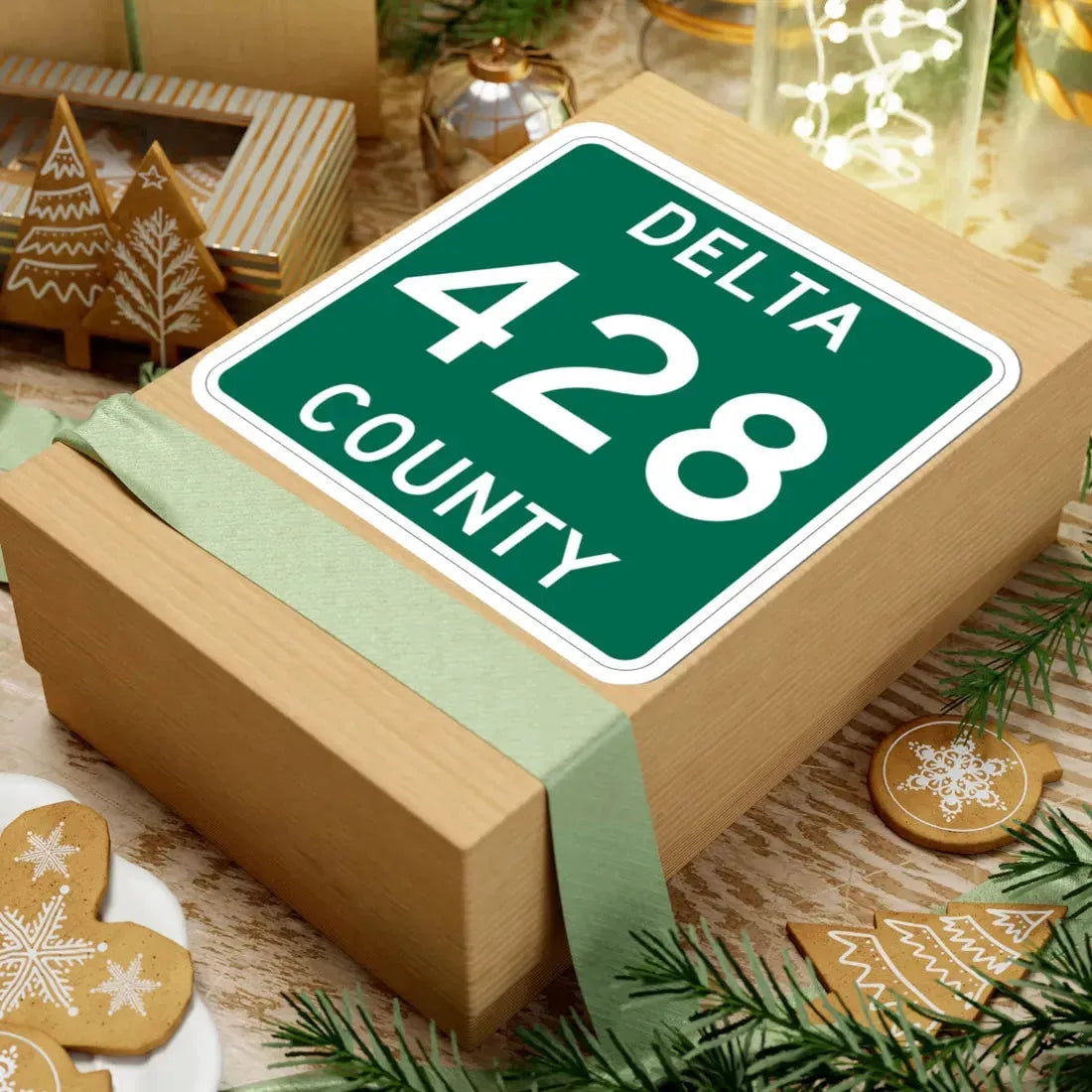 Michigan 428 Delta County (Michigan) (Road Sign) STICKER Vinyl Kiss-Cut Decal - The Sticker Space