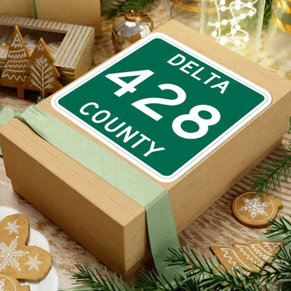 Michigan 428 Delta County (Michigan) (Road Sign) STICKER Vinyl Kiss-Cut Decal - The Sticker Space