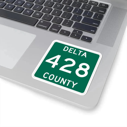 Michigan 428 Delta County (Michigan) (Road Sign) STICKER Vinyl Kiss-Cut Decal - The Sticker Space