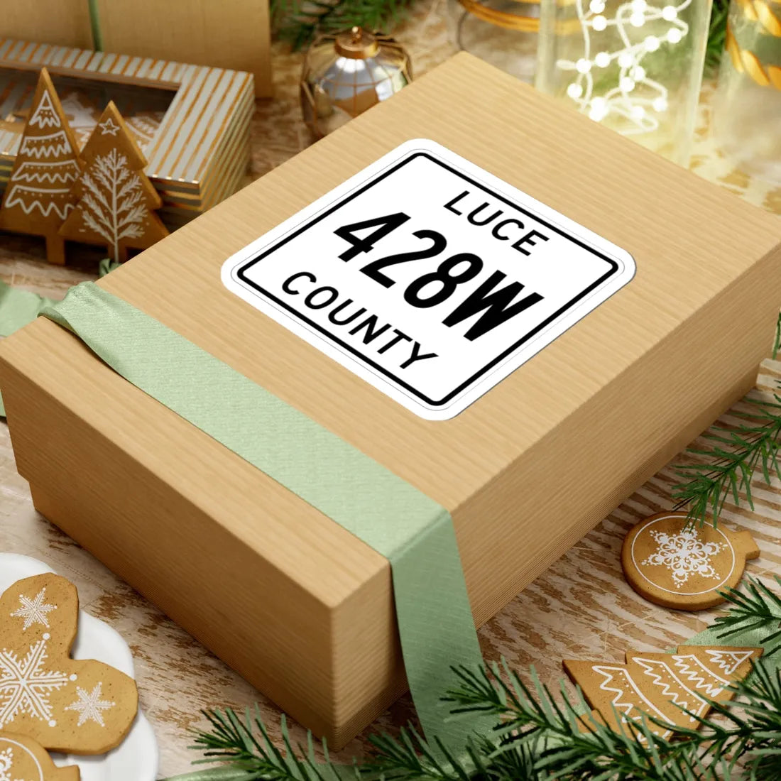 Michigan 428W Luce County (Michigan) (Road Sign) STICKER Vinyl Kiss-Cut Decal - The Sticker Space