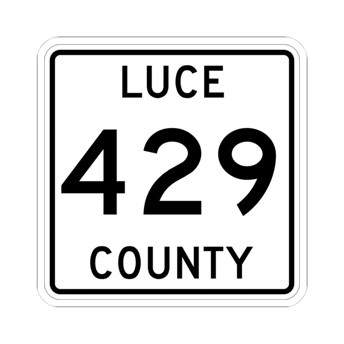 Michigan 429 Luce County (Michigan) (Road Sign) STICKER Vinyl Kiss-Cut Decal 4 Inch White - The Sticker Space