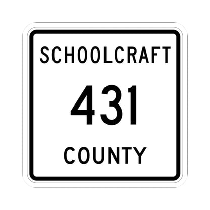 Michigan 431 Schoolcraft County (Michigan) (Road Sign) STICKER Vinyl Kiss-Cut Decal 2 Inch White - The Sticker Space