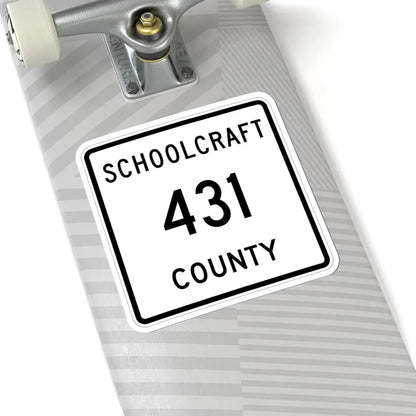 Michigan 431 Schoolcraft County (Michigan) (Road Sign) STICKER Vinyl Kiss-Cut Decal - The Sticker Space