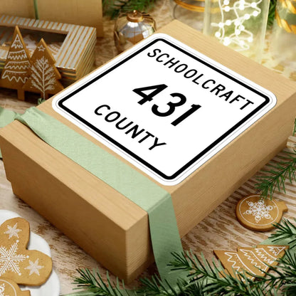 Michigan 431 Schoolcraft County (Michigan) (Road Sign) STICKER Vinyl Kiss-Cut Decal - The Sticker Space