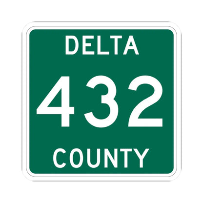 Michigan 432 Delta County (Michigan) (Road Sign) STICKER Vinyl Kiss-Cut Decal 2 Inch White - The Sticker Space