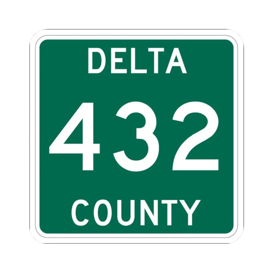 Michigan 432 Delta County (Michigan) (Road Sign) STICKER Vinyl Kiss-Cut Decal 2 Inch White - The Sticker Space