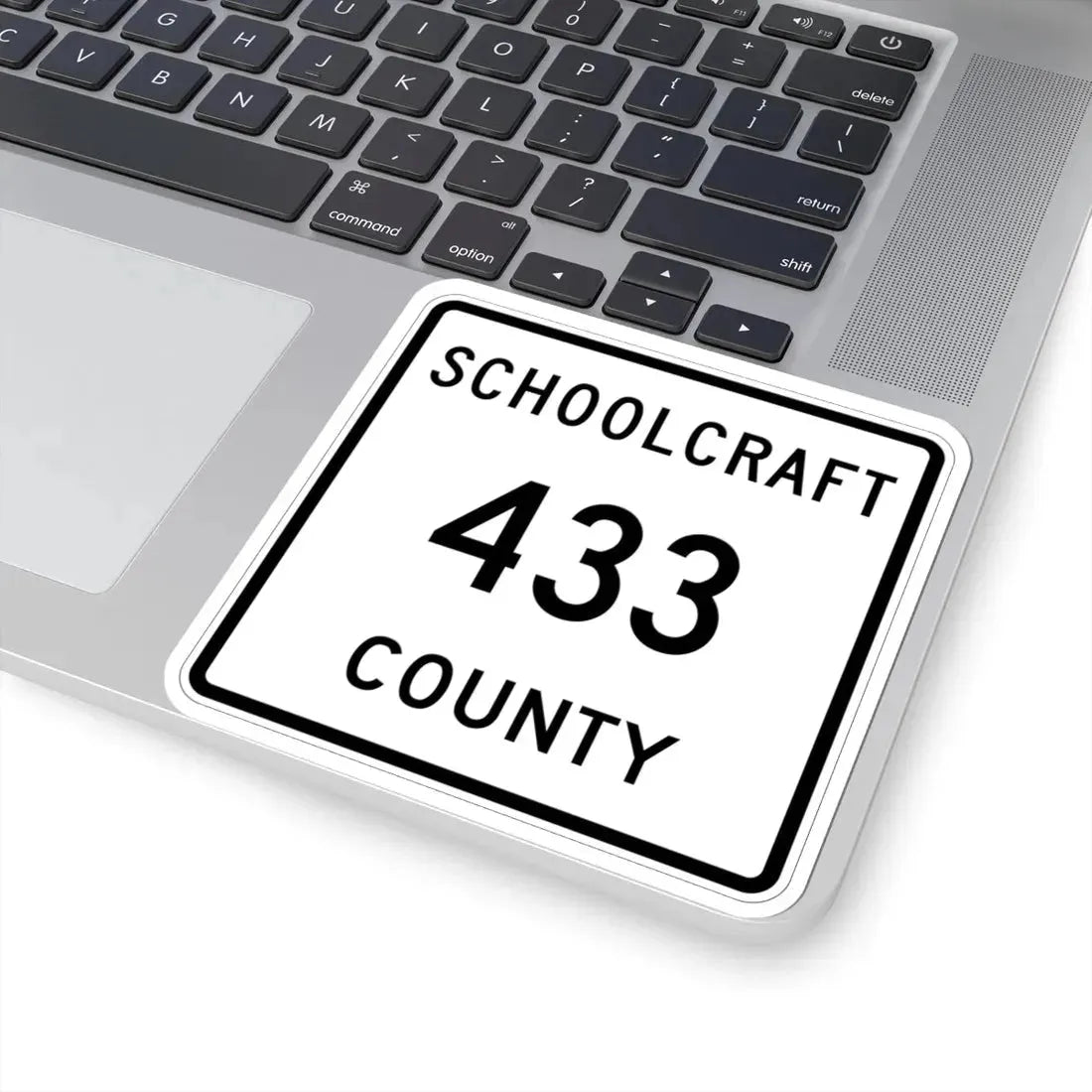Michigan 433 Schoolcraft County (Michigan) (Road Sign) STICKER Vinyl Kiss-Cut Decal - The Sticker Space