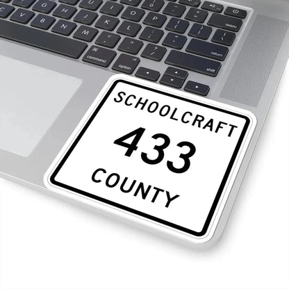 Michigan 433 Schoolcraft County (Michigan) (Road Sign) STICKER Vinyl Kiss-Cut Decal - The Sticker Space