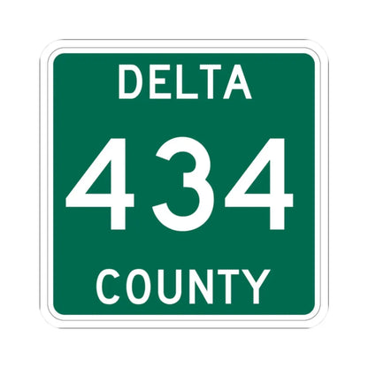 Michigan 434 Delta County (Michigan) (Road Sign) STICKER Vinyl Kiss-Cut Decal 2 Inch White - The Sticker Space