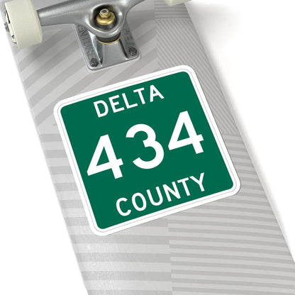 Michigan 434 Delta County (Michigan) (Road Sign) STICKER Vinyl Kiss-Cut Decal - The Sticker Space