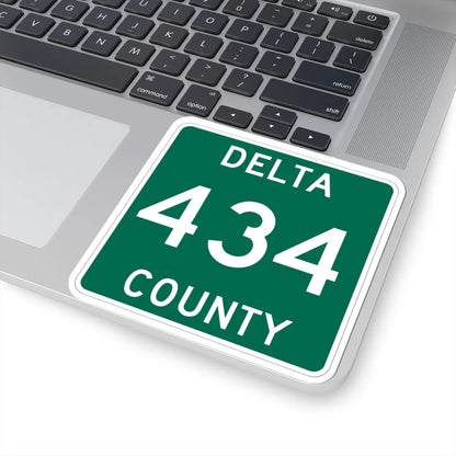 Michigan 434 Delta County (Michigan) (Road Sign) STICKER Vinyl Kiss-Cut Decal - The Sticker Space