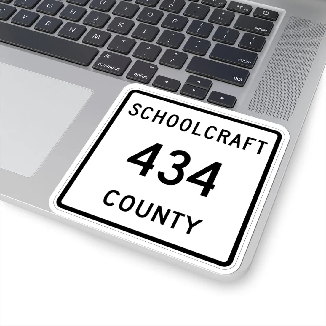 Michigan 434 Schoolcraft County (Michigan) (Road Sign) STICKER Vinyl Kiss-Cut Decal - The Sticker Space