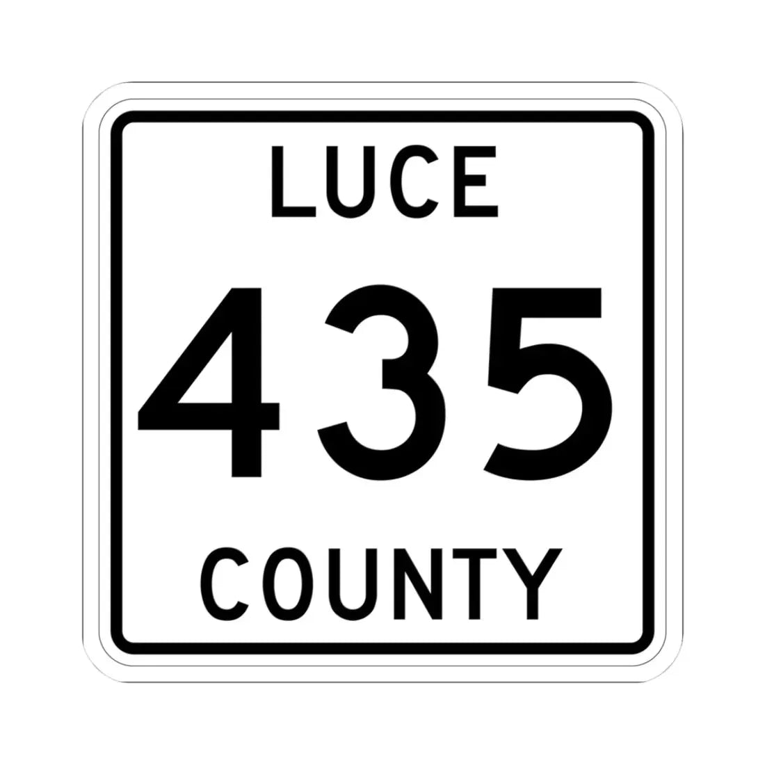 Michigan 435 Luce County (Michigan) (Road Sign) STICKER Vinyl Kiss-Cut Decal 3 Inch White - The Sticker Space