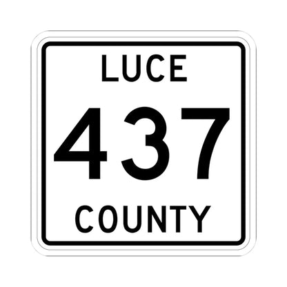Michigan 437 Luce County (Michigan) (Road Sign) STICKER Vinyl Kiss-Cut Decal 3 Inch White - The Sticker Space