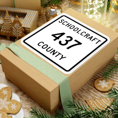 Michigan 437 Schoolcraft County (Michigan) (Road Sign) STICKER Vinyl Kiss-Cut Decal - The Sticker Space