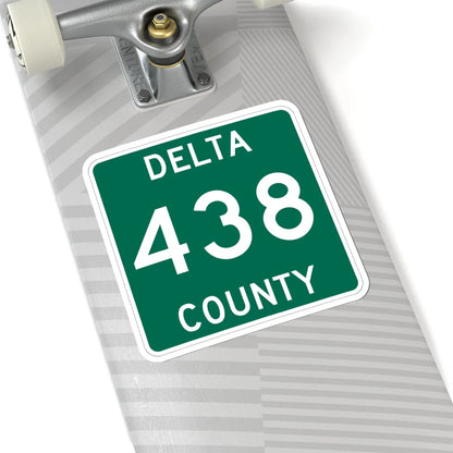 Michigan 438 Delta County (Michigan) (Road Sign) STICKER Vinyl Kiss-Cut Decal - The Sticker Space