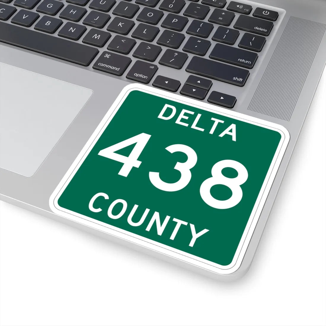 Michigan 438 Delta County (Michigan) (Road Sign) STICKER Vinyl Kiss-Cut Decal - The Sticker Space