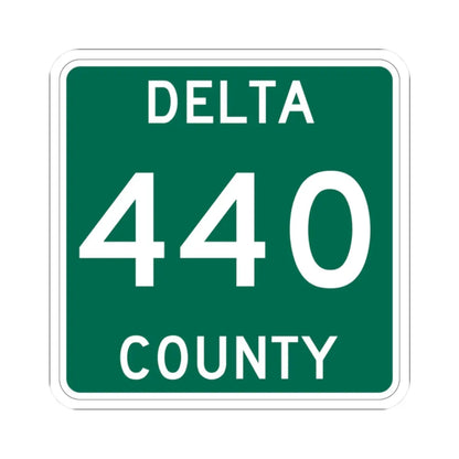Michigan 440 Delta County (Michigan) (Road Sign) STICKER Vinyl Kiss-Cut Decal 2 Inch White - The Sticker Space