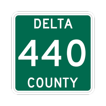 Michigan 440 Delta County (Michigan) (Road Sign) STICKER Vinyl Kiss-Cut Decal 3 Inch White - The Sticker Space