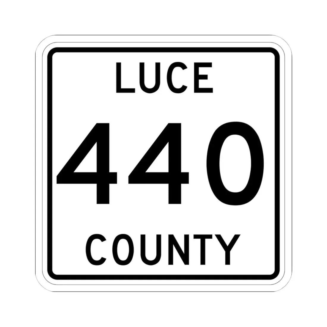 Michigan 440 Luce County (Michigan) (Road Sign) STICKER Vinyl Kiss-Cut Decal 4 Inch White - The Sticker Space