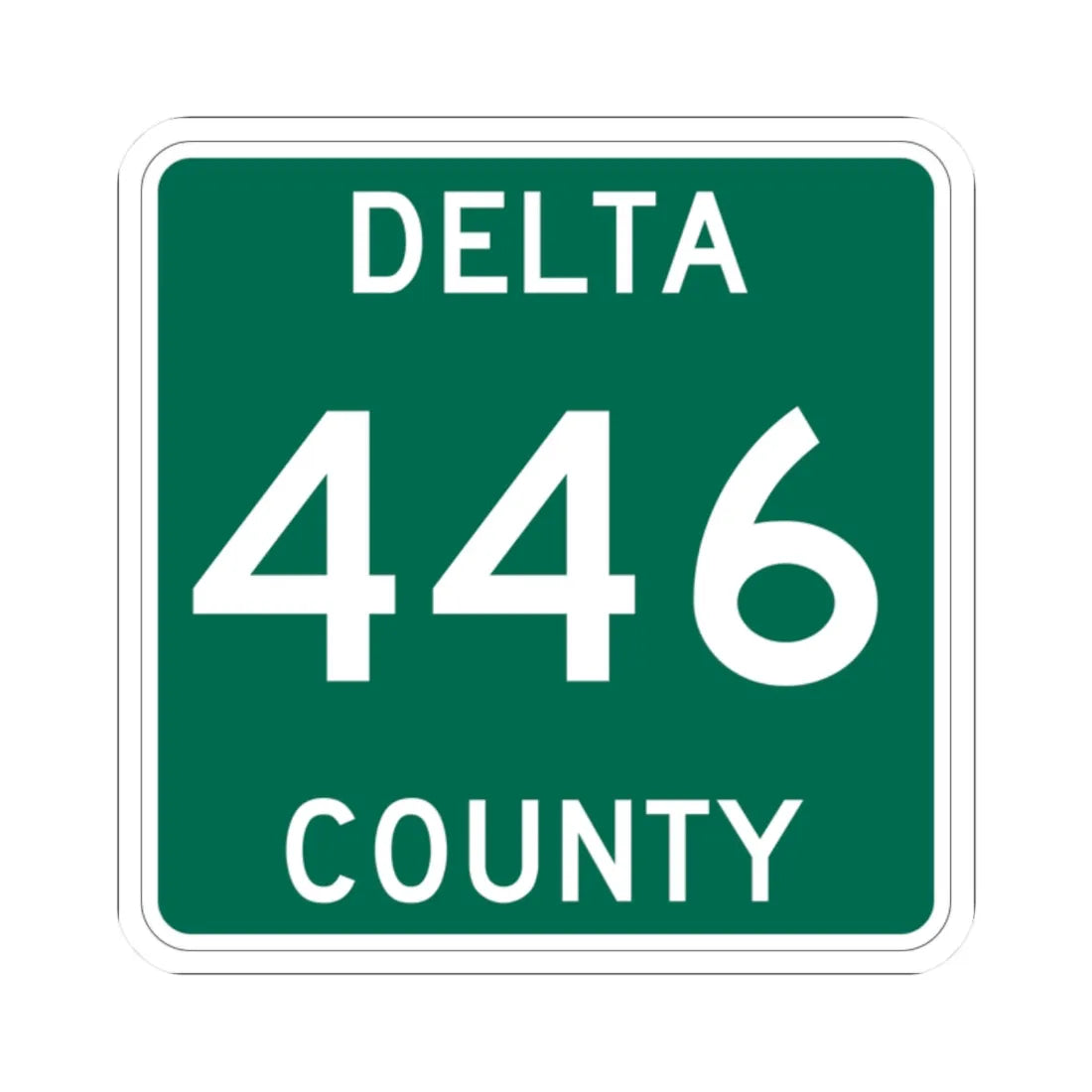 Michigan 446 Delta County (Michigan) (Road Sign) STICKER Vinyl Kiss-Cut Decal 2 Inch White - The Sticker Space