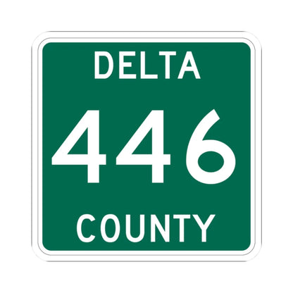 Michigan 446 Delta County (Michigan) (Road Sign) STICKER Vinyl Kiss-Cut Decal 2 Inch White - The Sticker Space