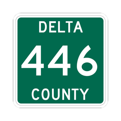 Michigan 446 Delta County (Michigan) (Road Sign) STICKER Vinyl Kiss-Cut Decal 3 Inch White - The Sticker Space