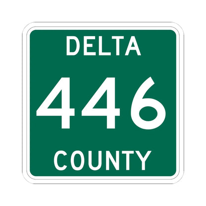Michigan 446 Delta County (Michigan) (Road Sign) STICKER Vinyl Kiss-Cut Decal 4 Inch White - The Sticker Space