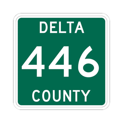Michigan 446 Delta County (Michigan) (Road Sign) STICKER Vinyl Kiss-Cut Decal 6 Inch White - The Sticker Space