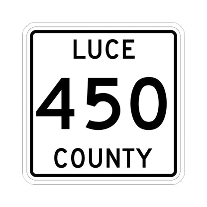 Michigan 450 Luce County (Michigan) (Road Sign) STICKER Vinyl Kiss-Cut Decal 6 Inch White - The Sticker Space