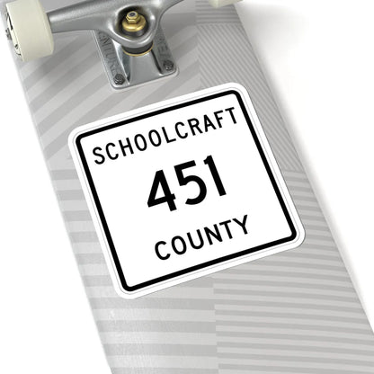 Michigan 451 Schoolcraft County (Michigan) (Road Sign) STICKER Vinyl Kiss-Cut Decal - The Sticker Space