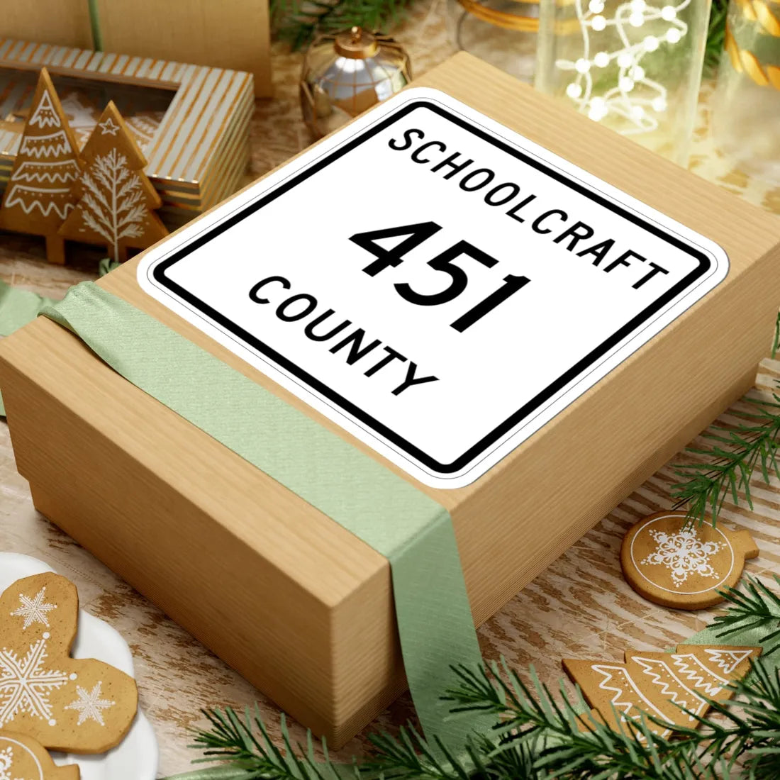 Michigan 451 Schoolcraft County (Michigan) (Road Sign) STICKER Vinyl Kiss-Cut Decal - The Sticker Space