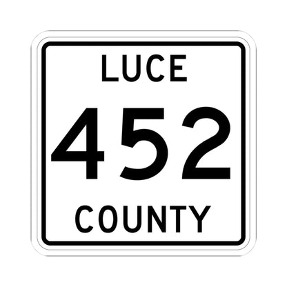 Michigan 452 Luce County (Michigan) (Road Sign) STICKER Vinyl Kiss-Cut Decal 3 Inch White - The Sticker Space
