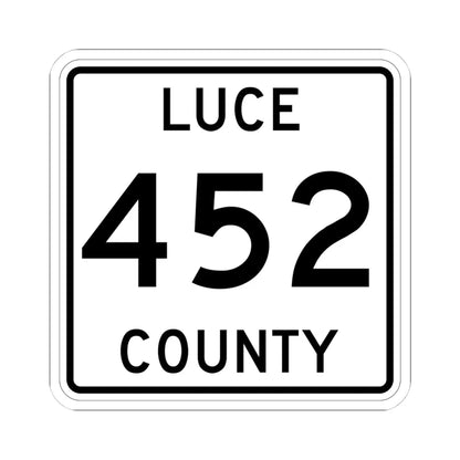 Michigan 452 Luce County (Michigan) (Road Sign) STICKER Vinyl Kiss-Cut Decal 4 Inch White - The Sticker Space