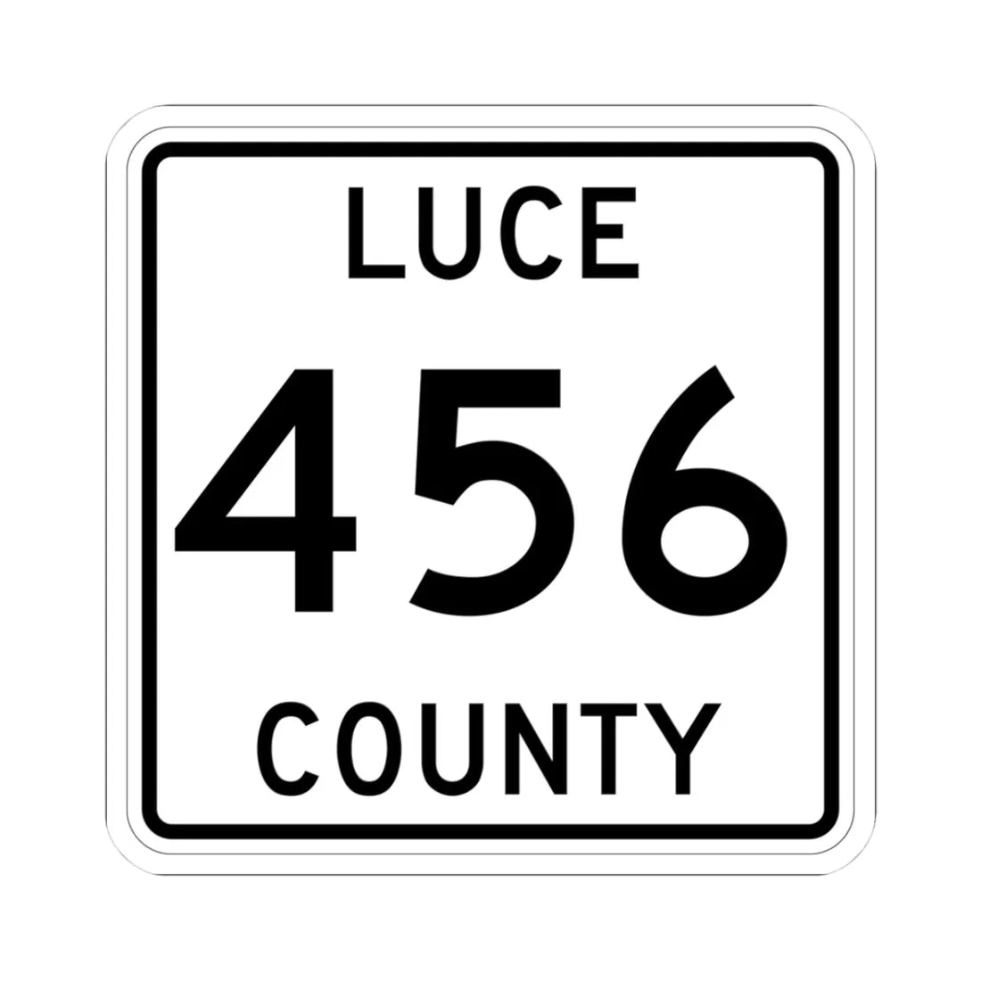 Michigan 456 Luce County (Michigan) (Road Sign) STICKER Vinyl Kiss-Cut Decal 3 Inch White - The Sticker Space