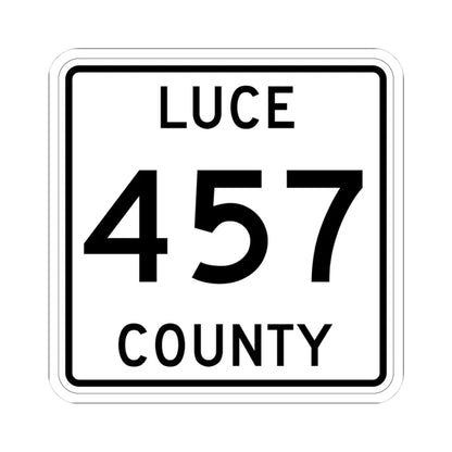 Michigan 457 Luce County (Michigan) (Road Sign) STICKER Vinyl Kiss-Cut Decal 3 Inch White - The Sticker Space