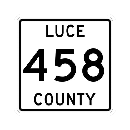 Michigan 458 Luce County (Michigan) (Road Sign) STICKER Vinyl Kiss-Cut Decal 2 Inch White - The Sticker Space
