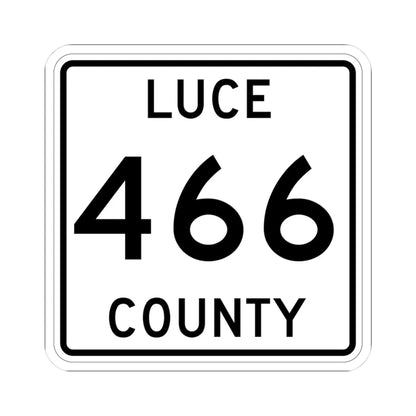 Michigan 466 Luce County (Michigan) (Road Sign) STICKER Vinyl Kiss-Cut Decal 3 Inch White - The Sticker Space