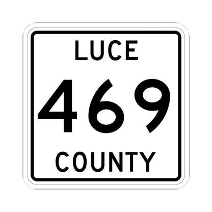 Michigan 469 Luce County (Michigan) (Road Sign) STICKER Vinyl Kiss-Cut Decal 4 Inch White - The Sticker Space
