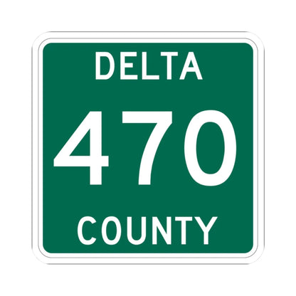 Michigan 470 Delta County (Michigan) (Road Sign) STICKER Vinyl Kiss-Cut Decal 2 Inch White - The Sticker Space