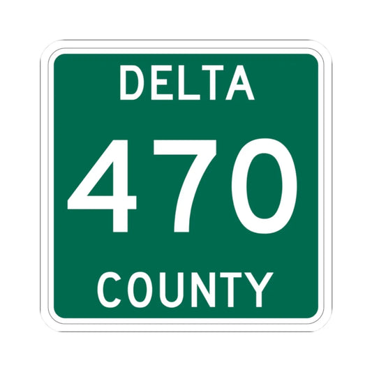 Michigan 470 Delta County (Michigan) (Road Sign) STICKER Vinyl Kiss-Cut Decal 2 Inch White - The Sticker Space