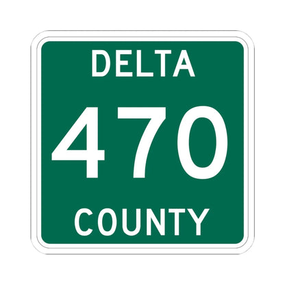 Michigan 470 Delta County (Michigan) (Road Sign) STICKER Vinyl Kiss-Cut Decal 4 Inch White - The Sticker Space