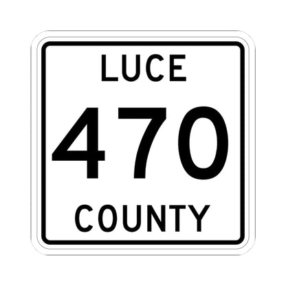 Michigan 470 Luce County (Michigan) (Road Sign) STICKER Vinyl Kiss-Cut Decal 3 Inch White - The Sticker Space