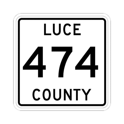 Michigan 474 Luce County (Michigan) (Road Sign) STICKER Vinyl Kiss-Cut Decal 6 Inch White - The Sticker Space