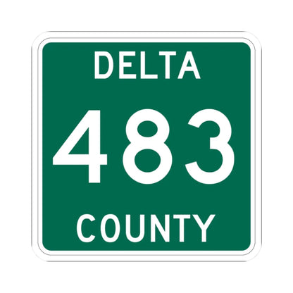 Michigan 483 Delta County (Michigan) (Road Sign) STICKER Vinyl Kiss-Cut Decal 2 Inch White - The Sticker Space