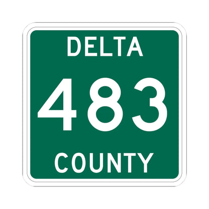 Michigan 483 Delta County (Michigan) (Road Sign) STICKER Vinyl Kiss-Cut Decal 3 Inch White - The Sticker Space