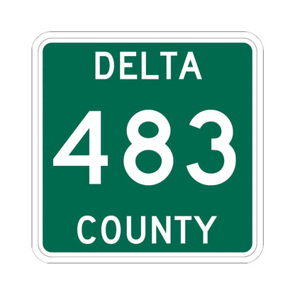 Michigan 483 Delta County (Michigan) (Road Sign) STICKER Vinyl Kiss-Cut Decal 6 Inch White - The Sticker Space