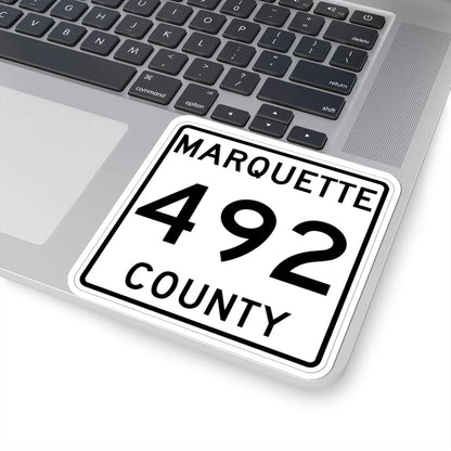 Michigan 492 Marquette County (Michigan) (Road Sign) STICKER Vinyl Kiss-Cut Decal - The Sticker Space