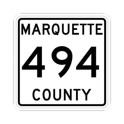 Michigan 494 Marquette County (Michigan) (Road Sign) STICKER Vinyl Kiss-Cut Decal - The Sticker Space